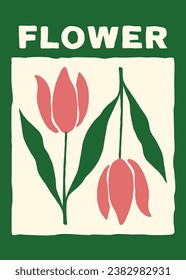 Vector floral abstract elements botanical contemporary