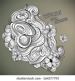 Vector floral abstract hand drawn design