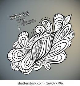 Vector floral abstract hand drawn design