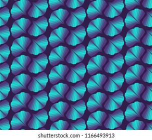 Vector floral abstract seamless pattern. Geometric classical background with gingko leaves. Retro stylish texture.