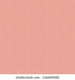 Vector floral abstract seamless pattern. Geometric classical background with leaves. Retro stylish texture.