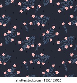 Vector floral abstract seamless pattern. Background for paper, cover, fabric, textile. Pink flowers