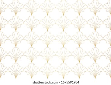 Vector floral abstract seamless pattern. Geometric classical background with leaves. Retro stylish texture.