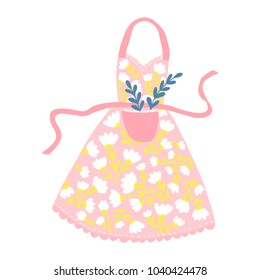 Vector floral apron illustration