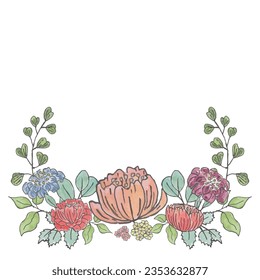 Vector floral arrangement collection. Watercolor illustration