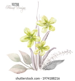 Vector Floral Arrangement for Greeting Card or Invitation Design.