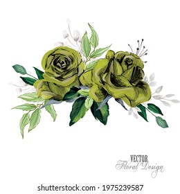 Vector Floral Arrangement for Greeting Card or Invitation Design.