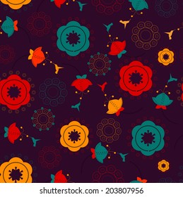 vector floral arrangement,  pattern, wallpaper
