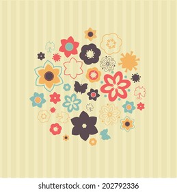 vector floral arrangement, summer pattern