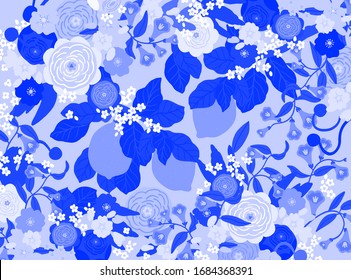 Vector. Floral arrangement template for textile, postcards, banners, flyers and others. 