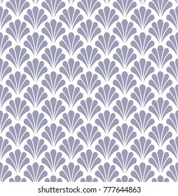 Vector Floral Art Deco Seamless Pattern. Geometric decorative leaf texture. Retro stylish background. 
