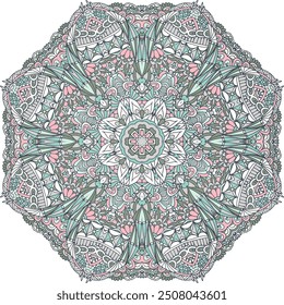 Vector floral art mandala. Ethnic design with intricate fiigree vintage ornament. Arabesque star medallion vector