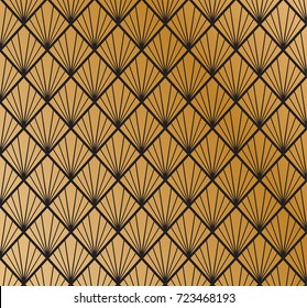 Vektor florales Jugendstil-Muster. Geometrisches dekoratives Laub Textur. Retro-stylischer Hintergrund. 