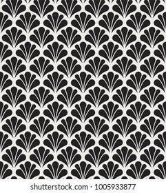 Vector Floral Art Nouveau Seamless Pattern. Geometric decorative leaves texture. Retro stylish background. 