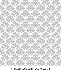 Vector Floral Art Nouveau Seamless Pattern. Geometric decorative leaves texture. Retro stylish background. 