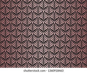 Vector Floral Art Nouveau Seamless Pattern. Geometric decorative leaves texture. Retro stylish background. 