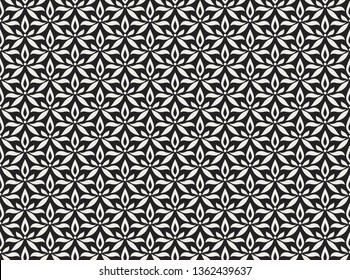 Vector Floral Art Nouveau Seamless Pattern. Geometric decorative leaves texture. Retro stylish background. 
