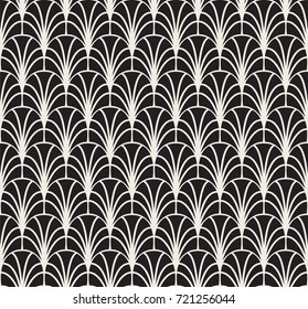 Vector Floral Art Nouveau Seamless Pattern. Geometric decorative leaves texture. Retro stylish background. 