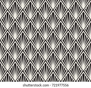 Vector Floral Art Nouveau Seamless Pattern. Geometric diamond decorative texture. Retro stylish background. 