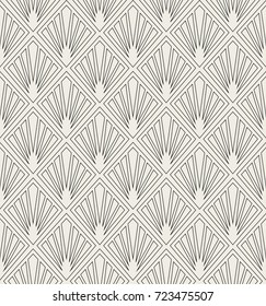 Vector Floral Art Nouveau Seamless Pattern. Geometric diamond decorative texture. Retro stylish background. 
