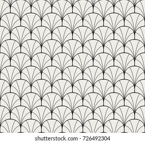 Vector Floral Art Nouveau Seamless Pattern. Geometric decorative shell texture. Retro stylish background. 