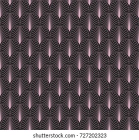 Vector Floral Art Nouveau Seamless Pattern. Geometric decorative leaves texture. Retro stylish background. 