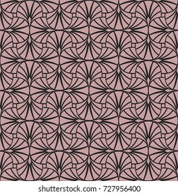 Vector Floral Art Nouveau Seamless Pattern. Geometric decorative leaves texture. Retro stylish background. 