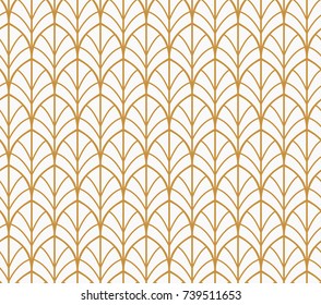 Vector Floral Art Nouveau Seamless Pattern. Geometric decorative leaves texture. Retro stylish background. 