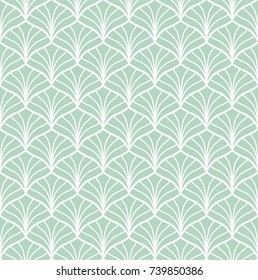 Vector Floral Art Nouveau Seamless Pattern. Geometric decorative leaves texture. Retro stylish background. 