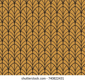Vector Floral Art Nouveau Seamless Pattern. Geometric decorative leaves texture. Retro stylish background. 
