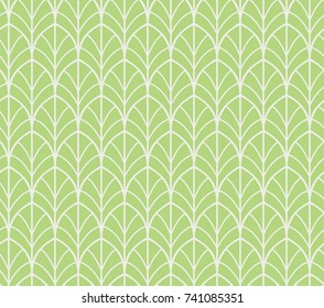 Vector Floral Art Nouveau Seamless Pattern. Geometric decorative leaves texture. Retro stylish background. 