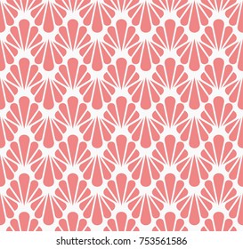 Vector Floral Art Nouveau Seamless Pattern. Geometric decorative leaves texture. Retro stylish background. 