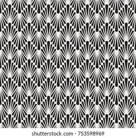 Vector Floral Art Nouveau Seamless Pattern. Geometric decorative leaves texture. Retro stylish background. 