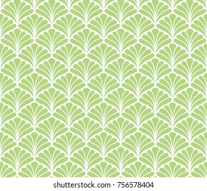 Vector Floral Art Nouveau Seamless Pattern. Geometric decorative leaves texture. Retro stylish background. 