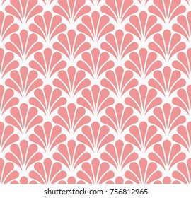 Vector Floral Art Nouveau Seamless Pattern. Geometric decorative leaves texture. Retro stylish background. 