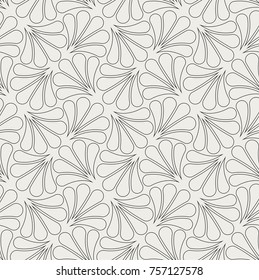 Vector Floral Art Nouveau Seamless Pattern. Geometric decorative leaves texture. Retro stylish background. 