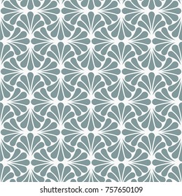 Vector Floral Art Nouveau Seamless Pattern. Geometric decorative leaves texture. Retro stylish background. 