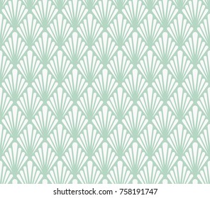 Vector Floral Art Nouveau Seamless Pattern. Geometric decorative leaves texture. Retro stylish background. 