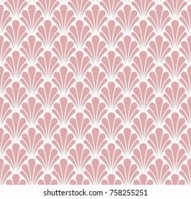 Vector Floral Art Nouveau Seamless Pattern. Geometric decorative leaves texture. Retro stylish background. 