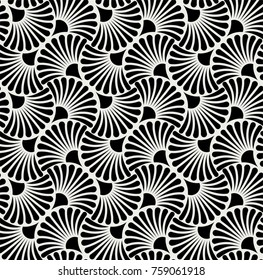 Vector Floral Art Nouveau Seamless Pattern. Geometric decorative leaves texture. Retro stylish background. 