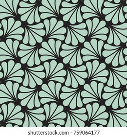 Vector Floral Art Nouveau Seamless Pattern. Geometric decorative leaves texture. Retro stylish background. 