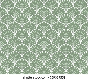 Vector Floral Art Nouveau Seamless Pattern. Geometric decorative leaves texture. Vintage motif stylish background. 