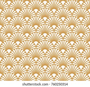 Vector Floral Art Nouveau Seamless Pattern. Geometric decorative leaves texture. Retro stylish background. 