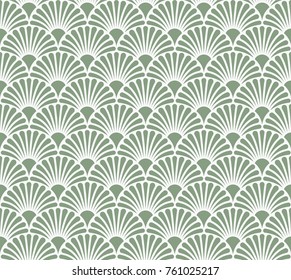 Vector Floral Art Nouveau Seamless Pattern. Geometric decorative leaves texture. Retro stylish background. 