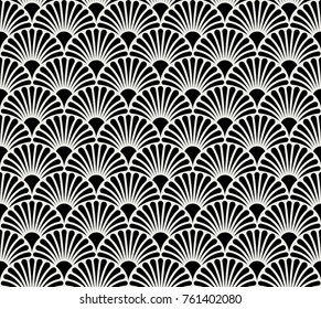 Vector Floral Art Nouveau Seamless Pattern. Geometric decorative leaves texture. Retro stylish background. 