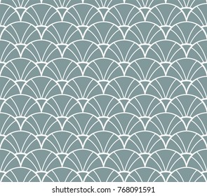 Vector Floral Art Nouveau Seamless Pattern. Geometric decorative leaves texture. Retro stylish background. 
