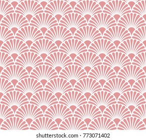 Vector Floral Art Nouveau Seamless Pattern. Geometric Decorative Leaves Texture. Retro Stylish Background. 