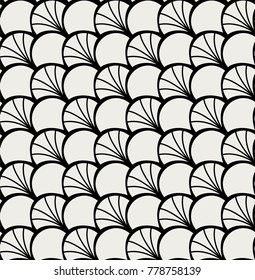 Vector Floral Art Nouveau Seamless Pattern. Geometric decorative leaves texture. Retro stylish background. 