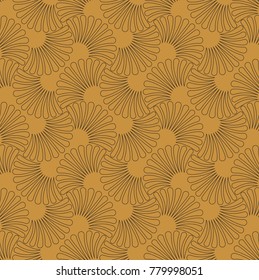 Vector Floral Art Nouveau Seamless Pattern. Geometric decorative leaves texture. Retro stylish background. 