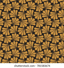 Vector Floral Art Nouveau Seamless Pattern. Geometric decorative leaves texture. Retro stylish background. 
